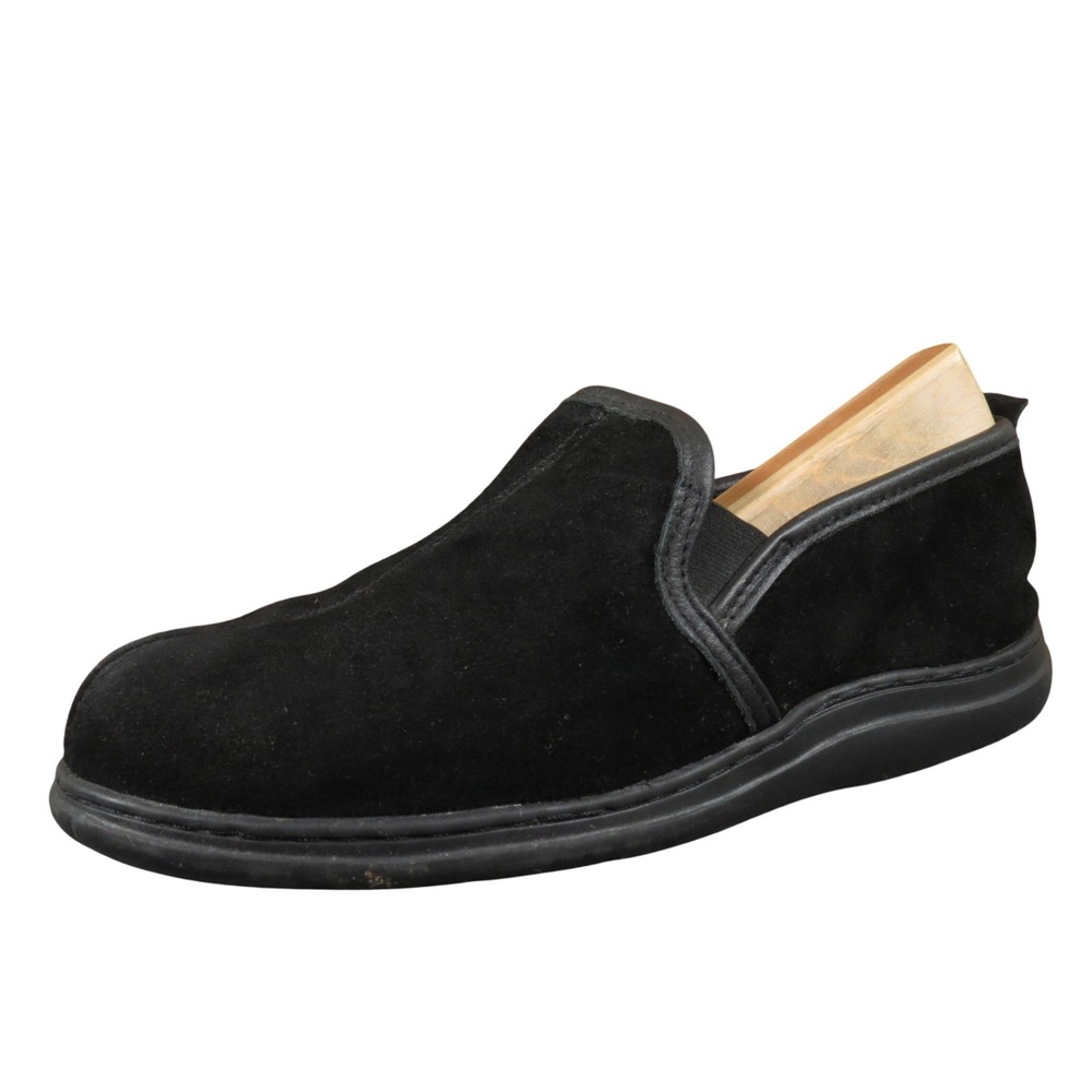 L.B. Evans Klondike Men's Slip-On Slippers Size‎ 10 Black Suede Cozy Indoor